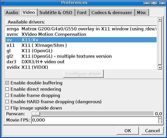 mmplayer driver video X11